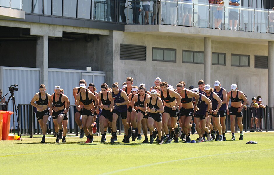 tt web 17.jpg Fremantle returned to training for 2019 with a 2km time trial. - Fremantle,Fremantle Dockers,Stefan Giro